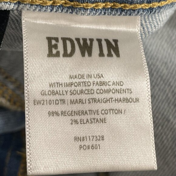 Edwin Jeans Womens 26 Light Wash Marli Straight USA Stretch Denim EW2101DTR - Picture 11 of 14